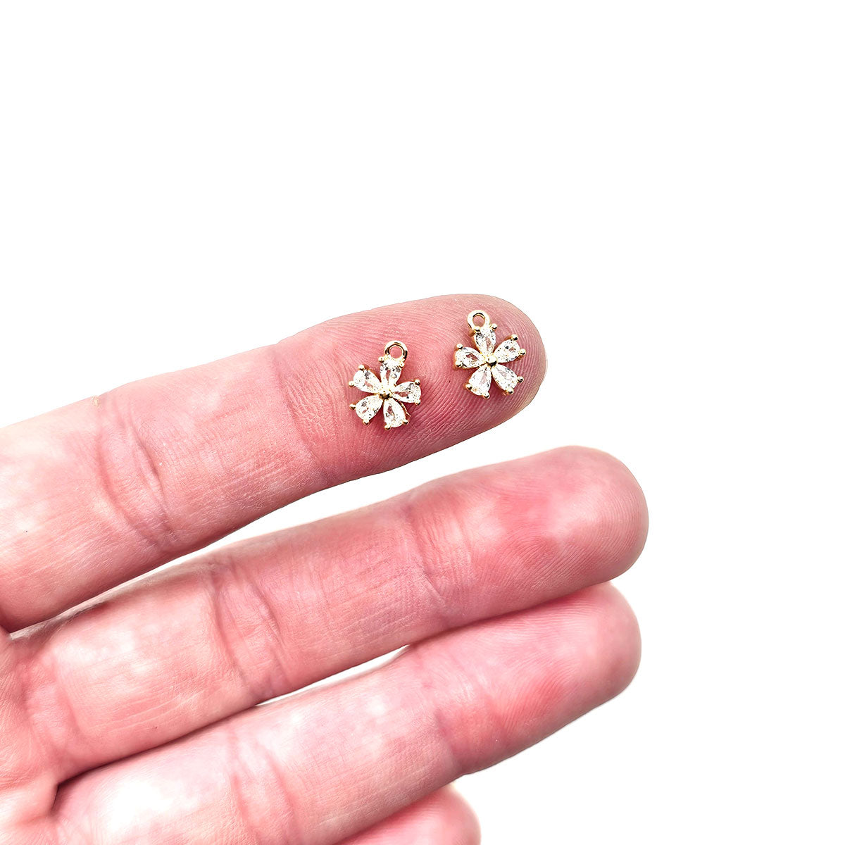 Gold Daisy Crystal Charm Small - 2pc - Colour & Create NZ