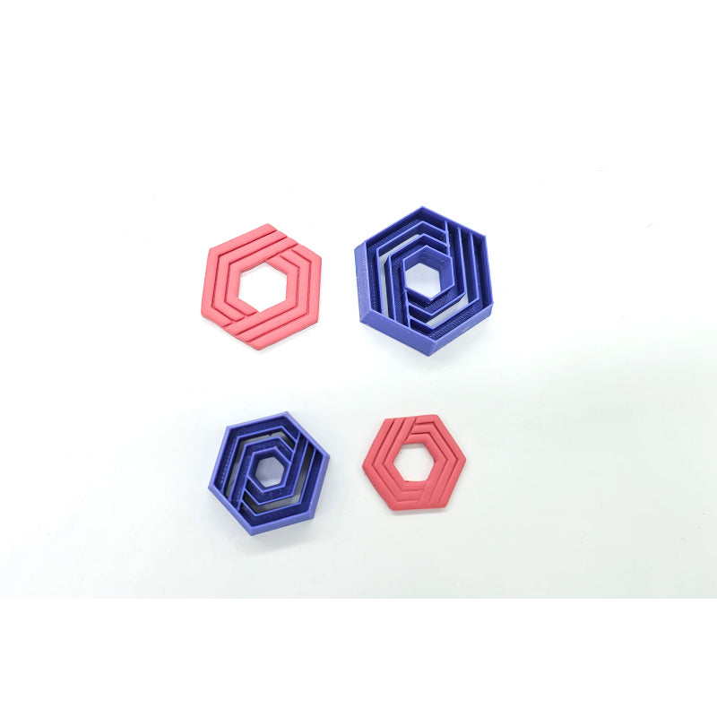 90. Hexagon with Line Imprint Cutter - 2 sizes - Colour & Create NZ