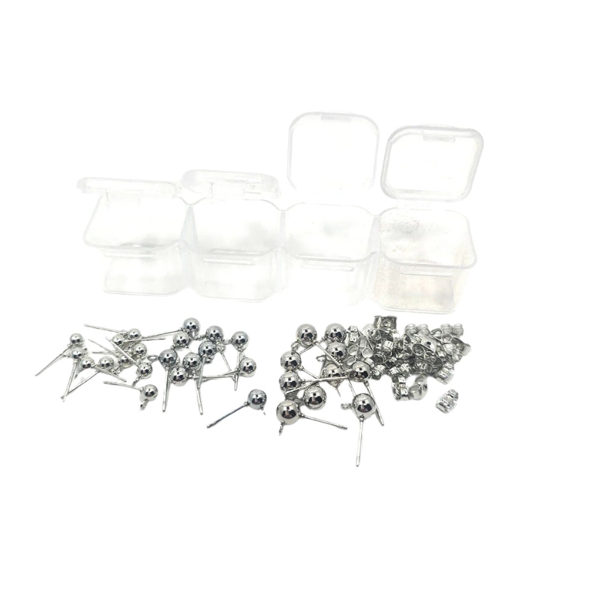 3 Size Stainless Steel Ball Stud Earrings Set- 15 pairs - Colour & Create NZ