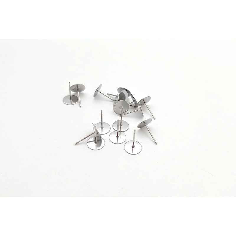 Silver Stainless Steel Flat Back Posts