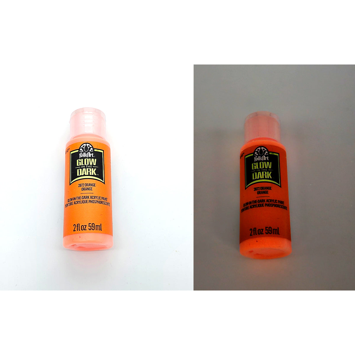 GLOW IN THE DARK Folk Art Paint - ORANGE - Colour & Create NZ