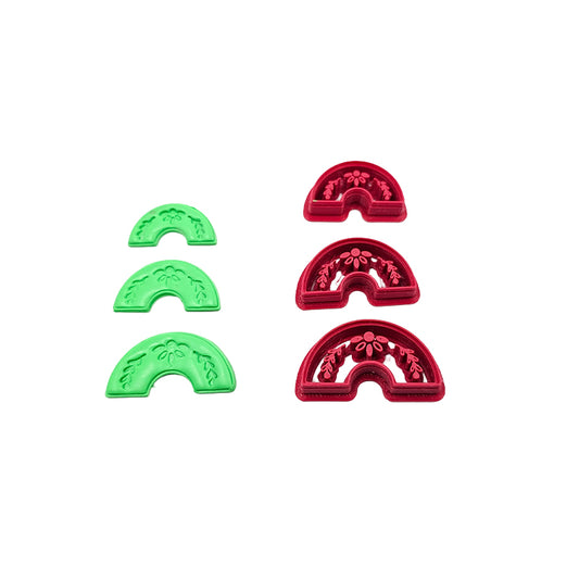 131. Half Daisy Leafy Boho Arch Cutter set - 3 sizes