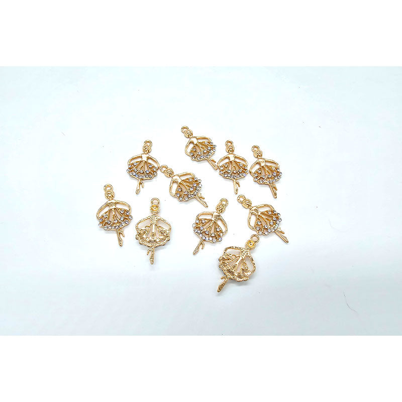 Crystal Ballerina Charm - 10 pcs - 2 Colours - Colour & Create NZ