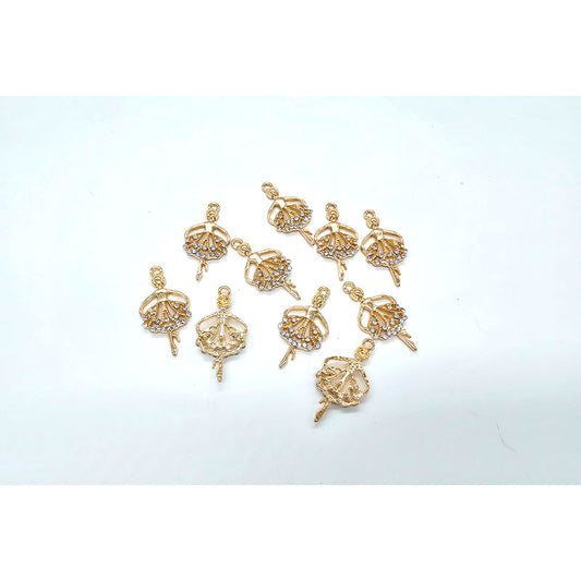 Crystal Ballerina Charm - 10 pcs - 2 Colours - Colour & Create NZ