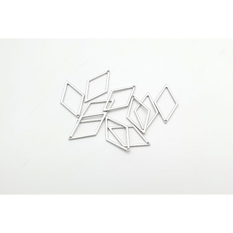 Diamond Outline Charm - 10 pcs, 2 colours - Colour & Create NZ