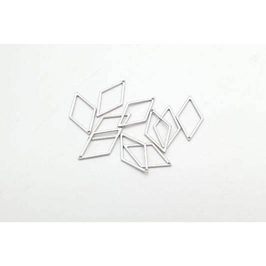 Diamond Outline Charm - 10 pcs, 2 colours - Colour & Create NZ