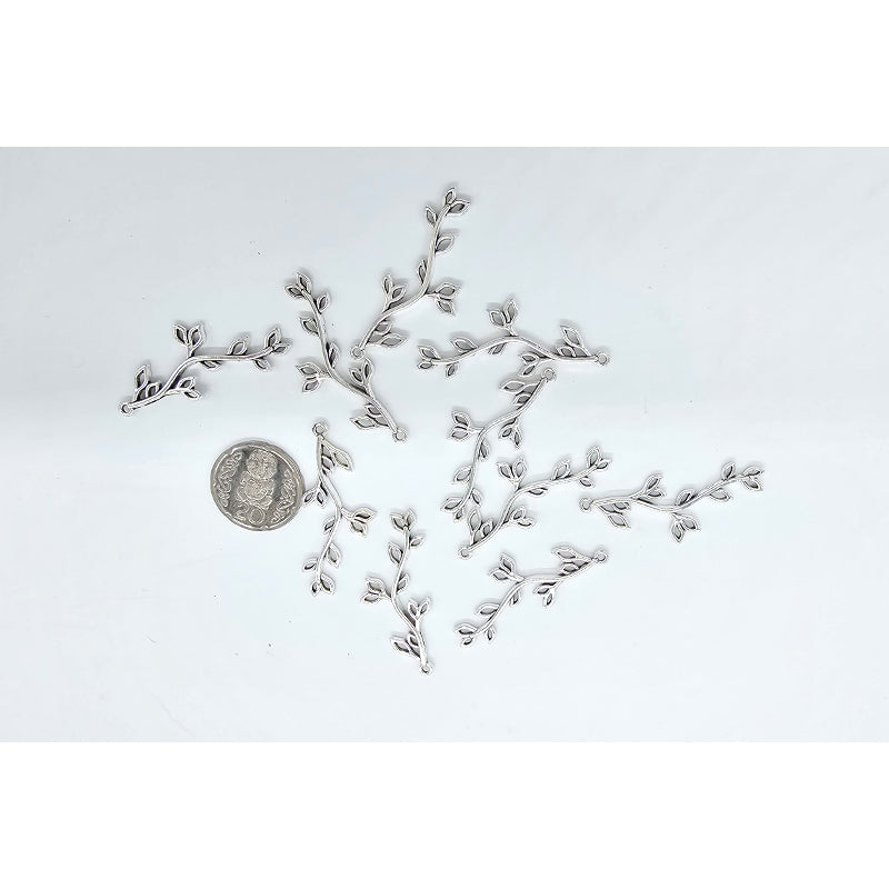 Leafy Vine Connector Charm - Gold & Silver - 10pcs - Colour & Create NZ