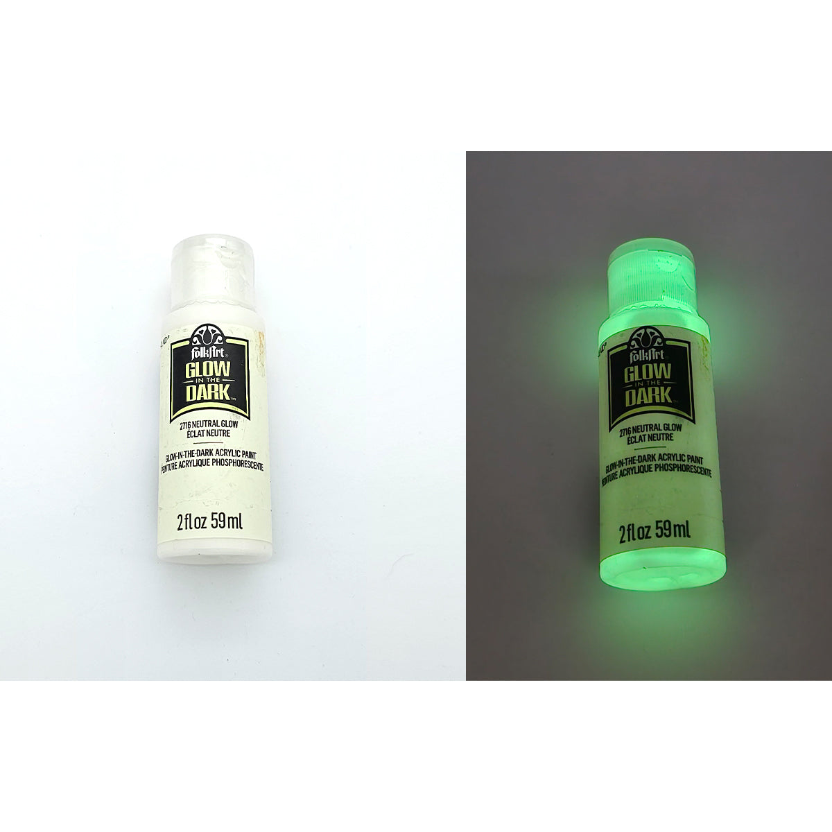 GLOW IN THE DARK Folk Art Paint - NEUTRAL GLOW - Colour & Create NZ