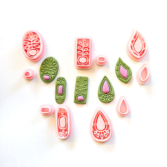 135. Leafy/Plant Cutters with gem inserts- 5 options