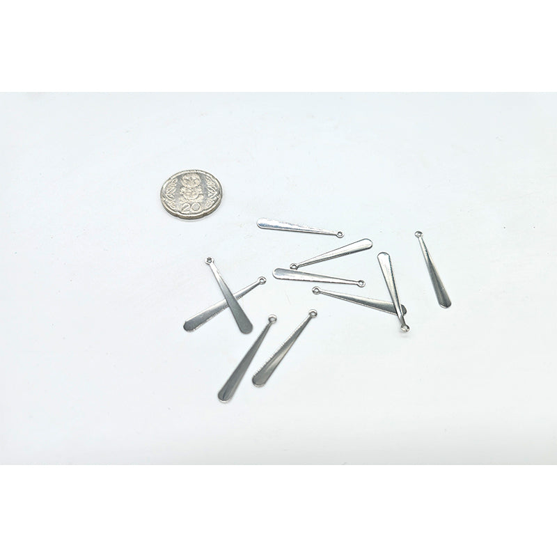 Long Bar Charm - Gold & Silver - 10pcs - Colour & Create NZ