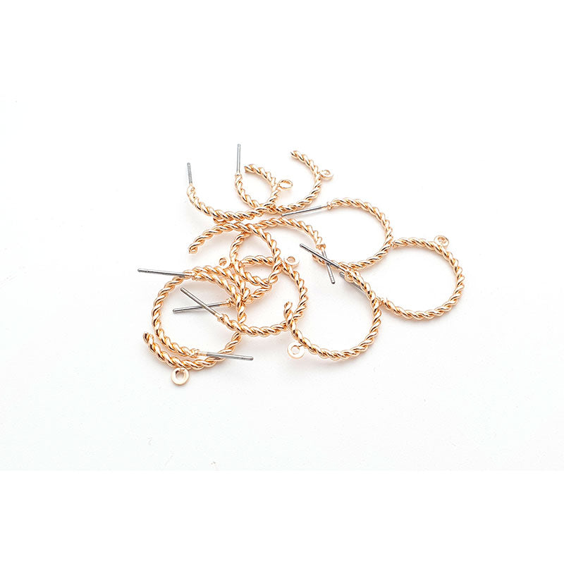 KC Gold Twisted Hoop Stainless Steel - 10pc - Colour & Create NZ