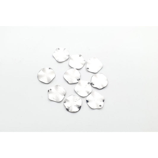 Organic Wavy Circle Charm - 10 pcs, 2 colours - Colour & Create NZ