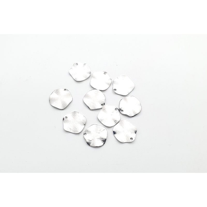 Organic Wavy Circle Charm - 10 pcs, 2 colours - Colour & Create NZ