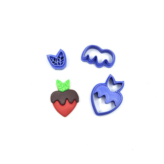 3D Heart Chocolate Strawberry - 3 pc set - Colour & Create NZ