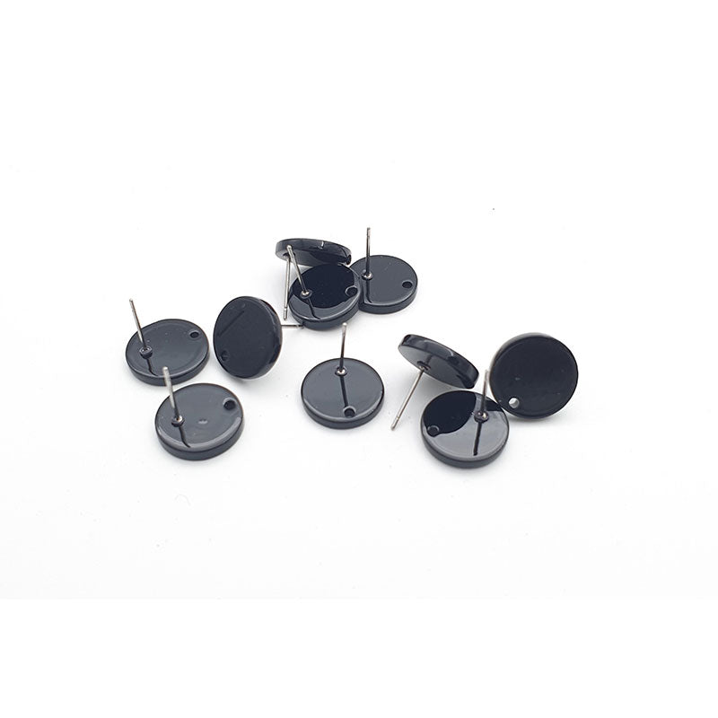 14mm Round Acrylic Stud - 10pc - 2 colours - Colour & Create NZ