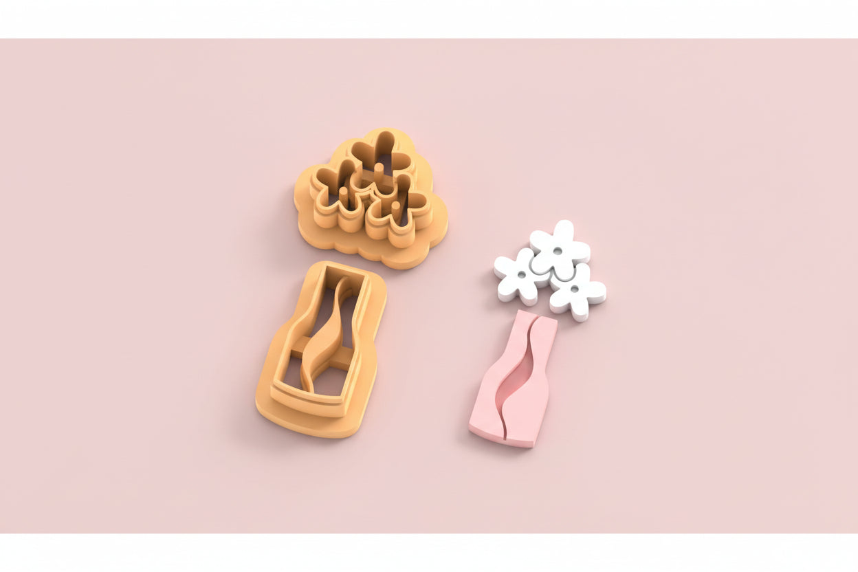 VDAY'26 - 21. Triple Daisy & Vase Detail Cutter - 2 pc set