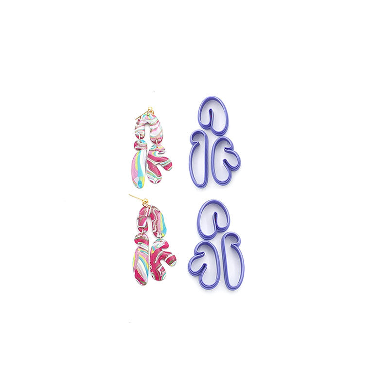 59. Retro Wavy Dangle Cutter mirrored Set - 6 pc - Colour & Create NZ