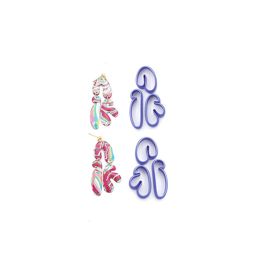 59. Retro Wavy Dangle Cutter mirrored Set - 6 pc - Colour & Create NZ