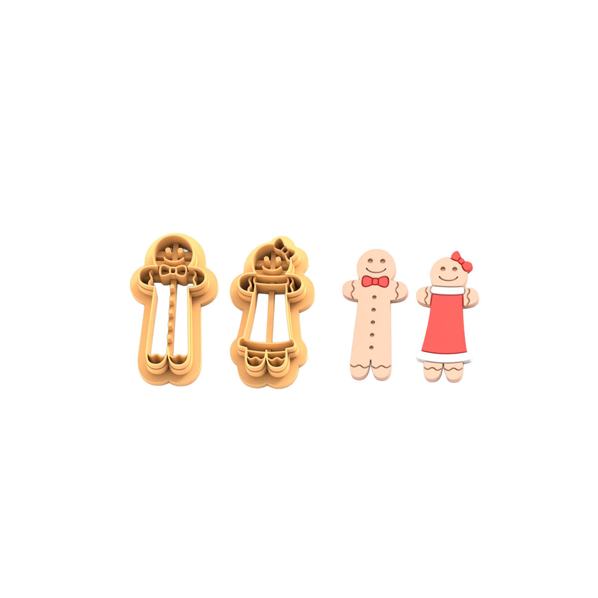 Christmas Long Gingerbread People Cutter set - 2 pc