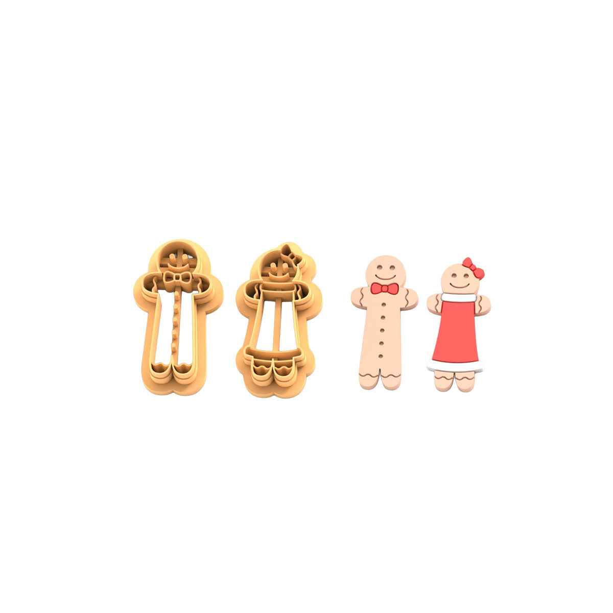 Christmas Long Gingerbread People Cutter set - 2 pc