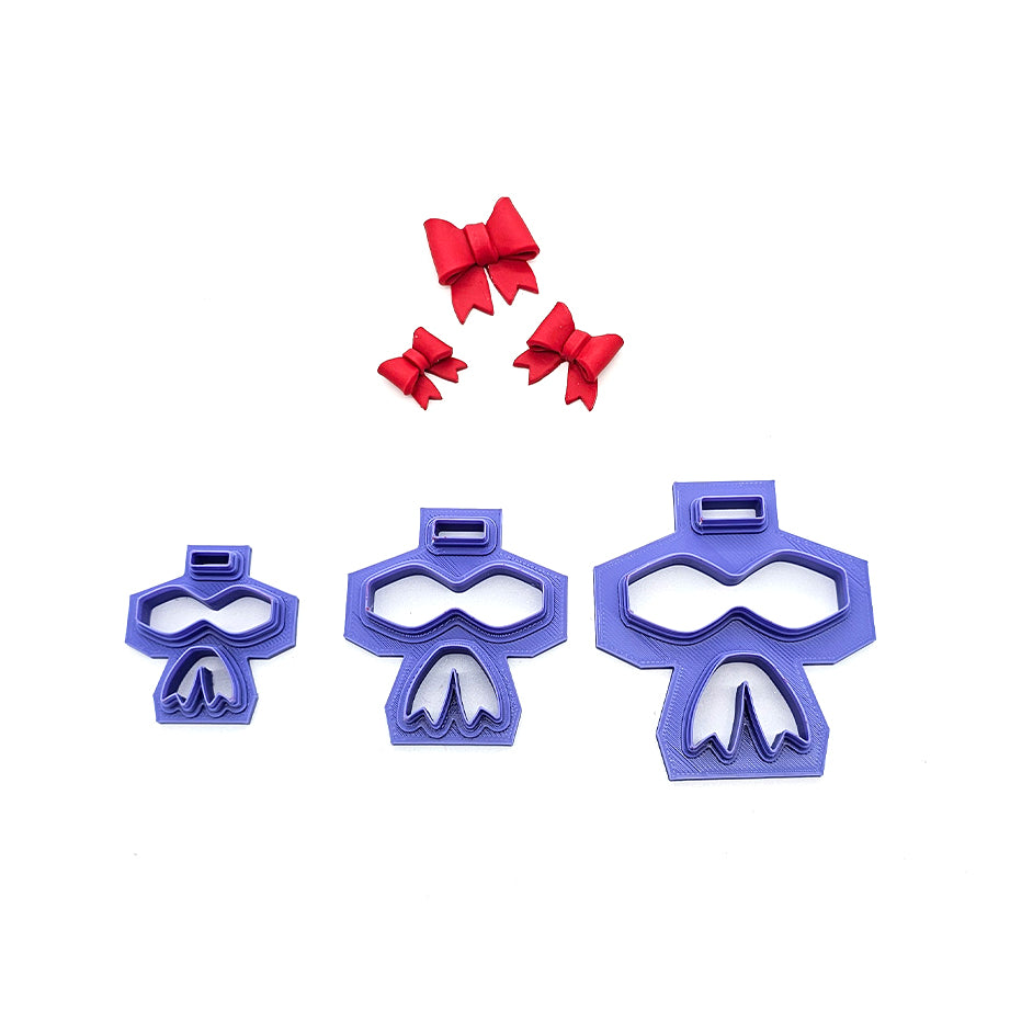 3D Bow Clay Cutters - 3 sizes - Colour & Create NZ