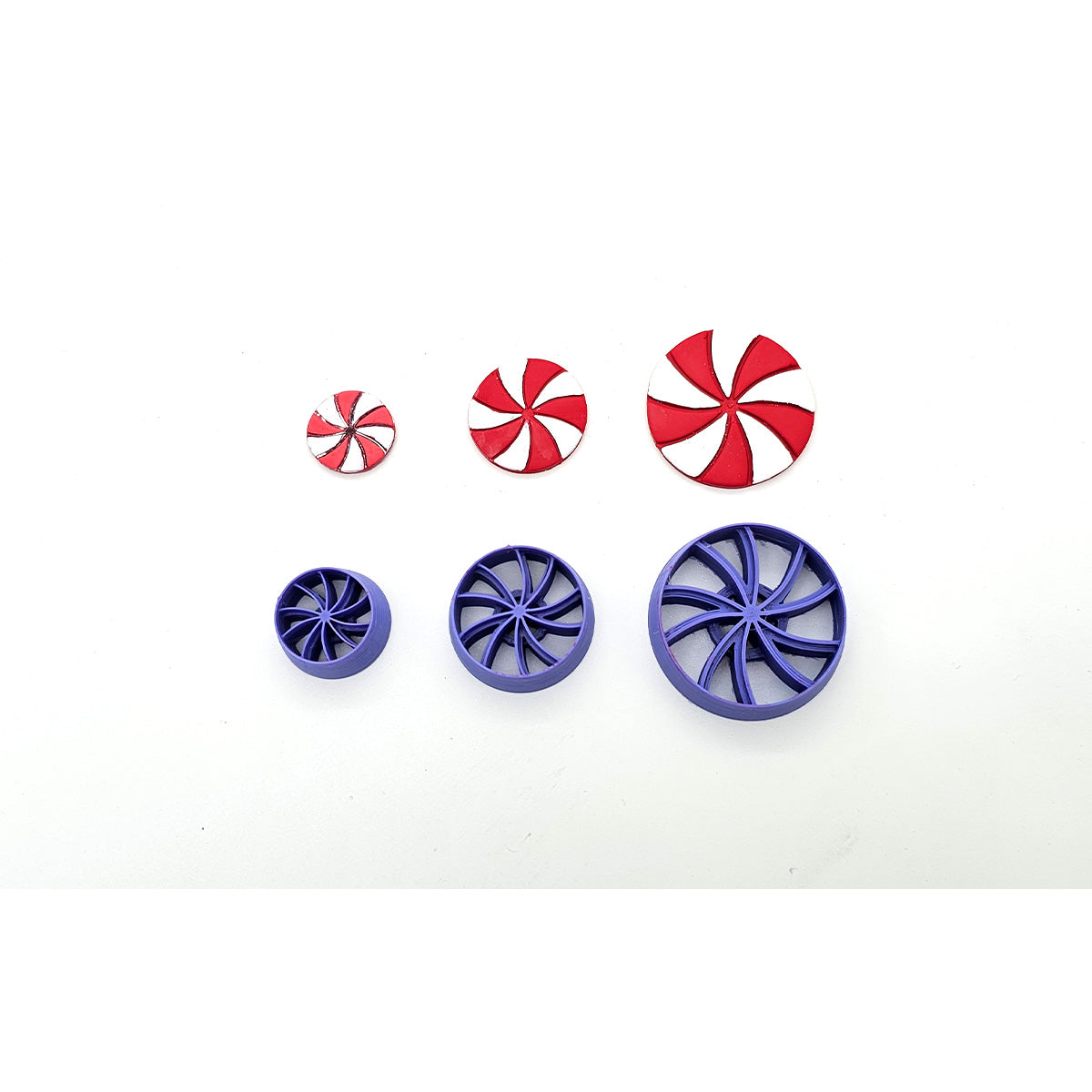 Christmas Peppermint Candy Clay Cutter - 3 sizes - Colour & Create NZ