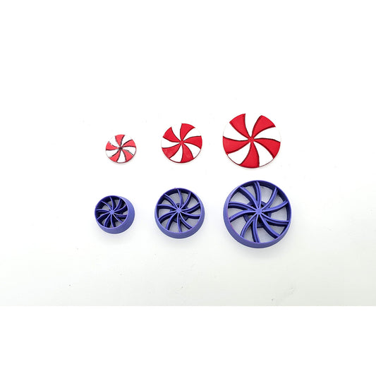 Christmas Peppermint Candy Clay Cutter - 3 sizes - Colour & Create NZ