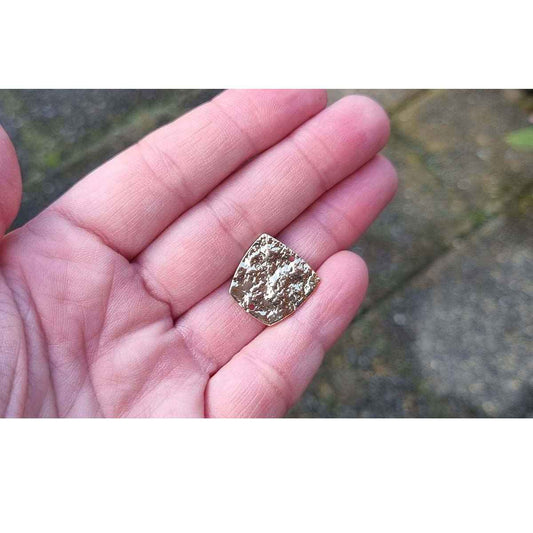 Hammered Brass Organic Trapezoid Connector Charm - KC Gold & Silver - 10pcs