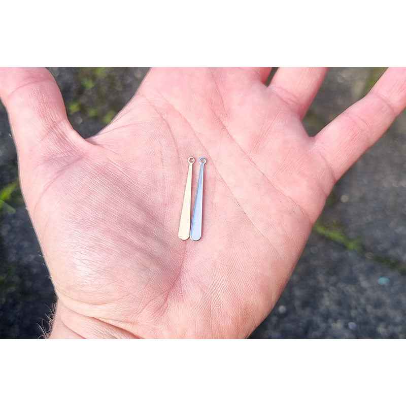 Long Bar Charm - Gold & Silver - 10pcs