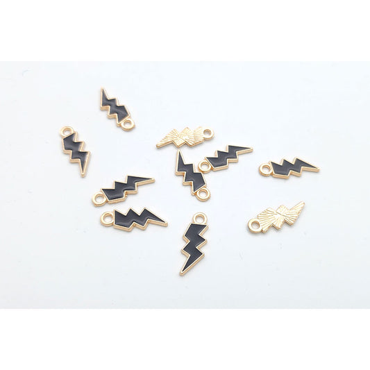 D5. Coloured Lightning Bolt Charm -10pc packs - 3 colours - Colour & Create NZ
