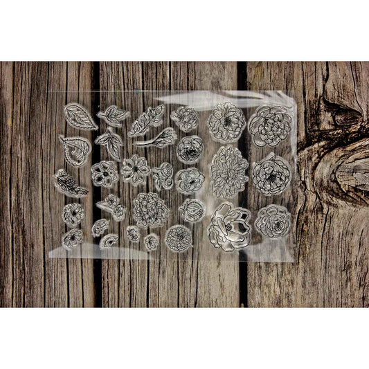 Single Flowers Texture Stamp Sheet