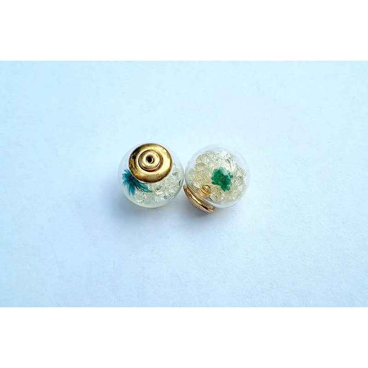 Ball w/Crystals & Flowers Earring Backing - 4pcs - 5 colours