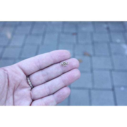 Z1. Silver Small Twisted Knot Connector Charm