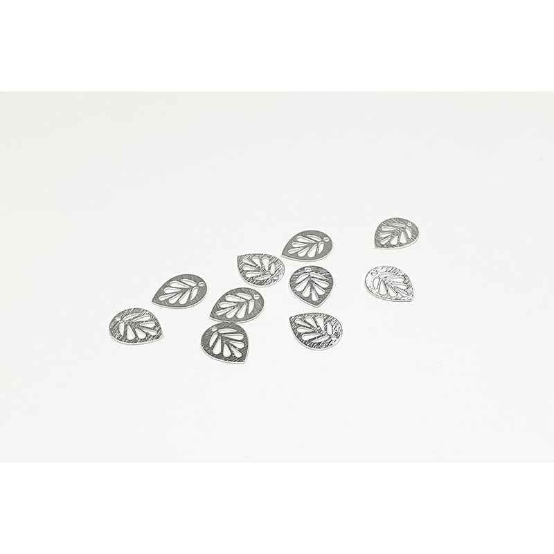 Brass Leaf Charm - 3 colours - 10 pcs