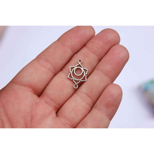 Z2. Silver Flower Connector Charm