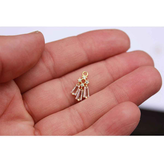 Gold Crystal Charm Small - 2pc