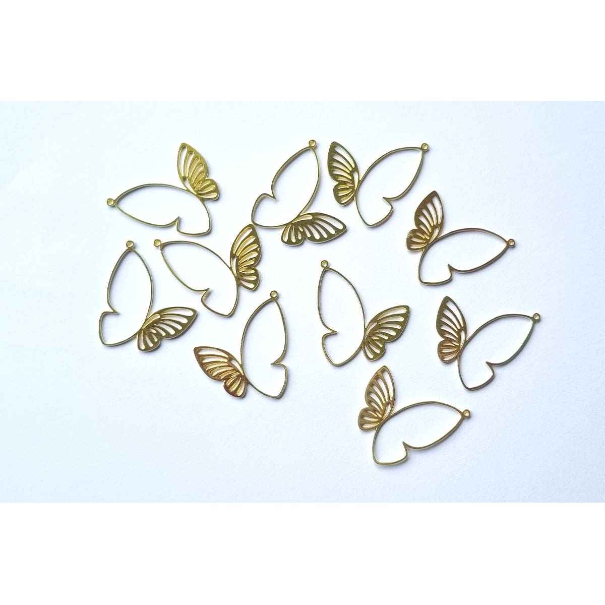 Butterfly Cutout Charm  -KC Gold & Silver - 10pcs