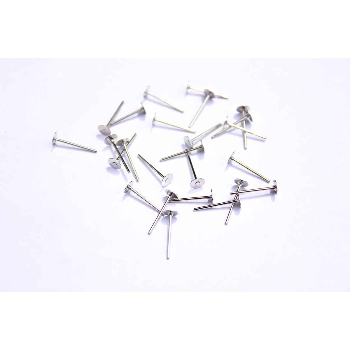 Silver Stainless Steel Flat Back Posts