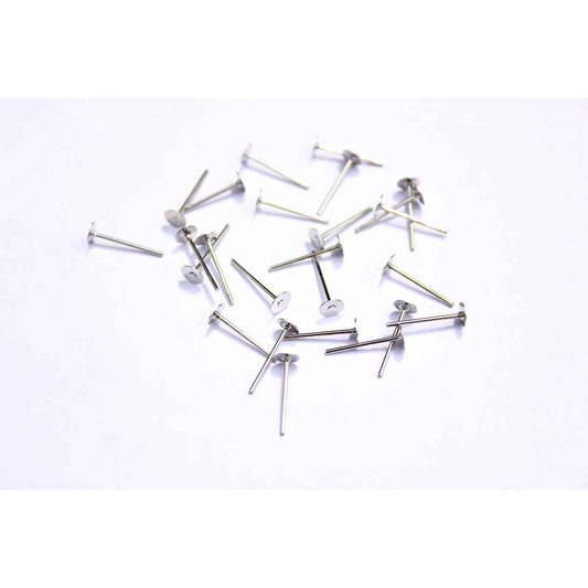 Silver Stainless Steel Flat Back Posts