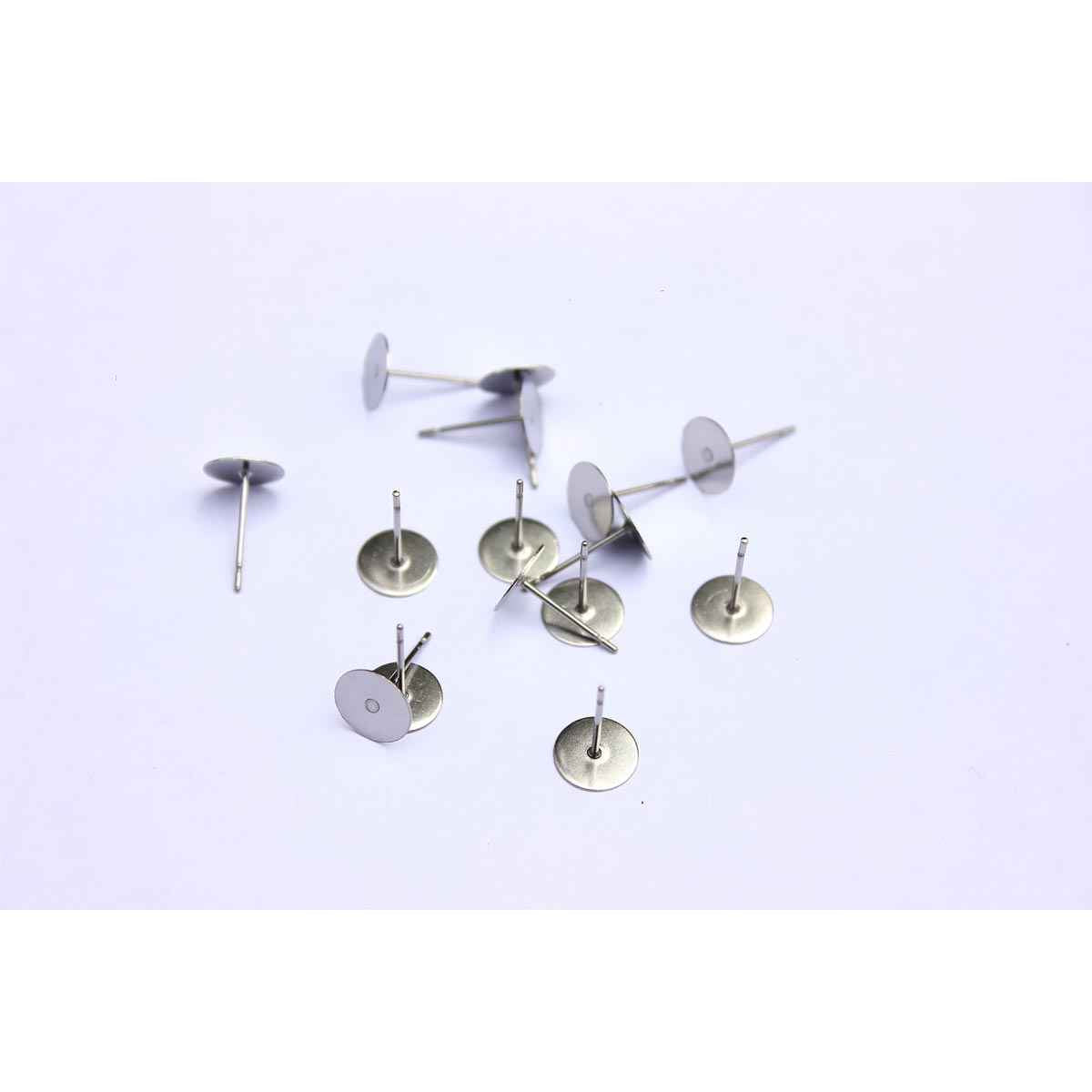 Silver Stainless Steel Flat Back Posts