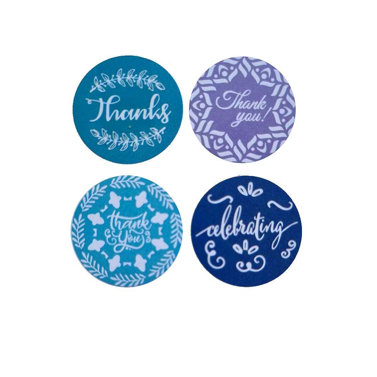 Thank you stickers - multi design 50pc