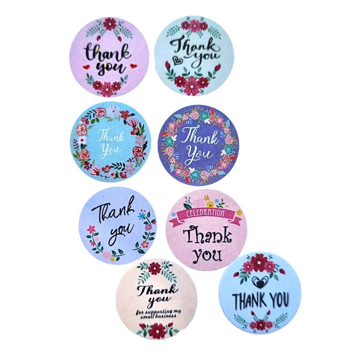 Thank you stickers - multi design 50pc