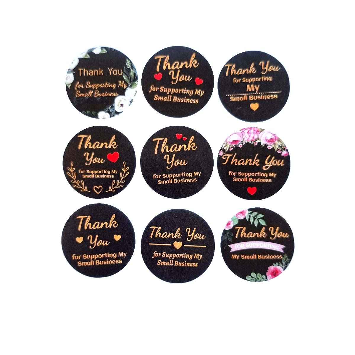 Thank you stickers - multi design 50pc