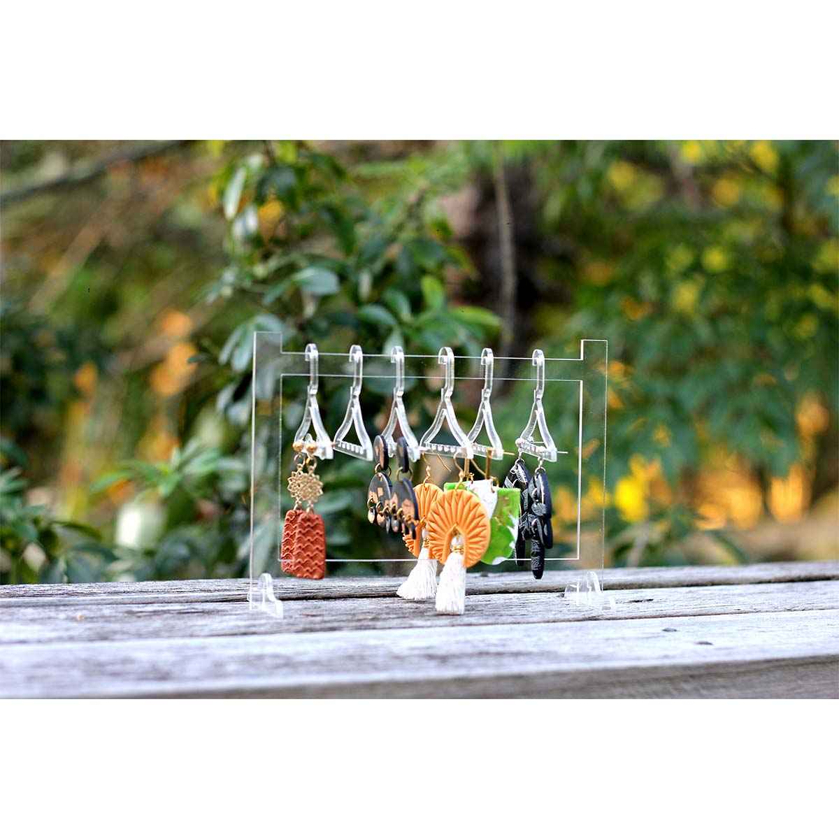 Acrylic Earring Display with 6 Hangers
