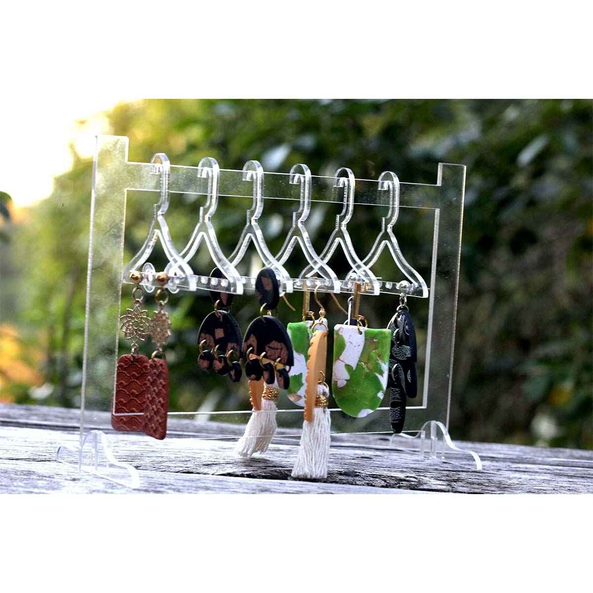 Acrylic Earring Display with 6 Hangers