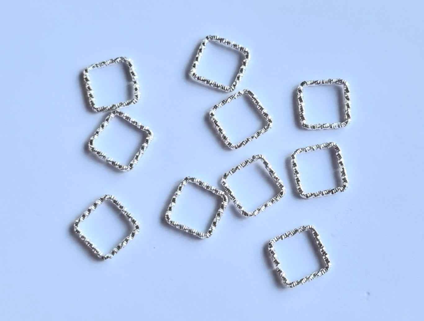 Square Connector Charm 13mm & 15mm - 10 pcs,