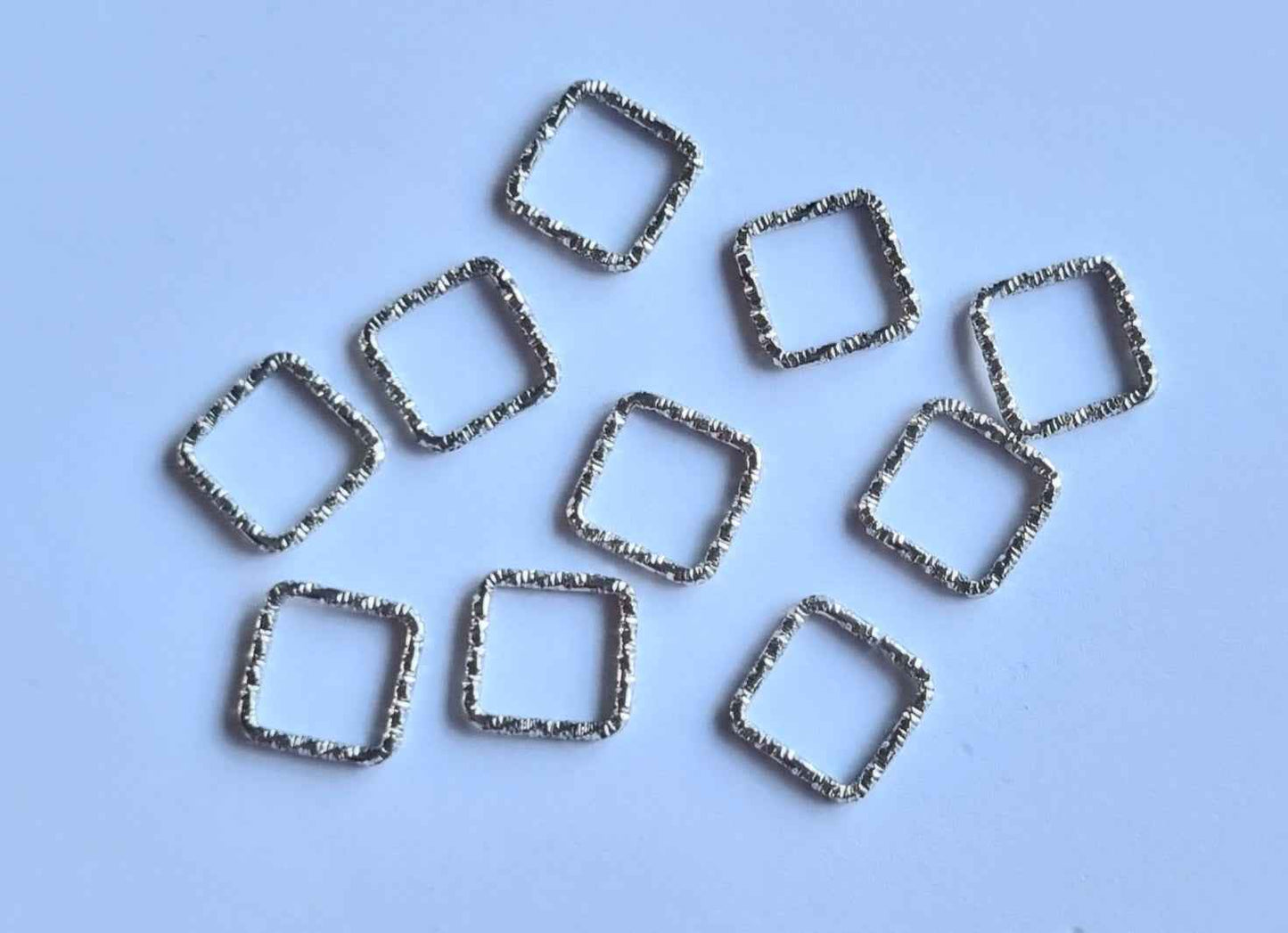Square Connector Charm 13mm & 15mm - 10 pcs,