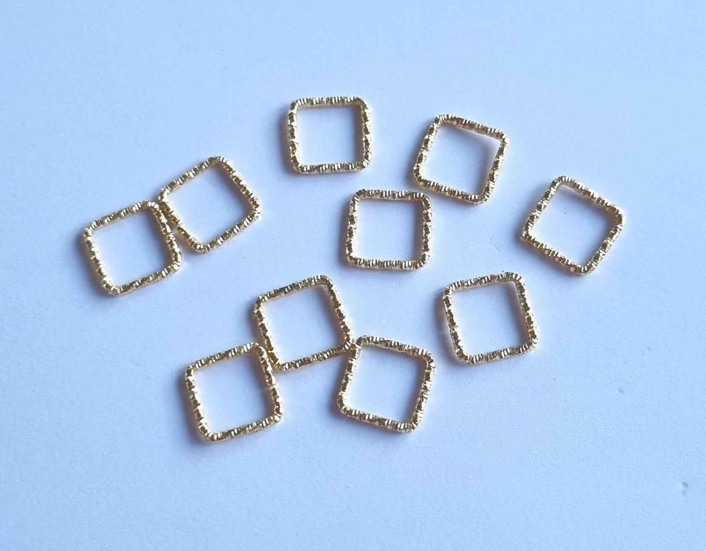 Square Connector Charm 13mm & 15mm - 10 pcs,