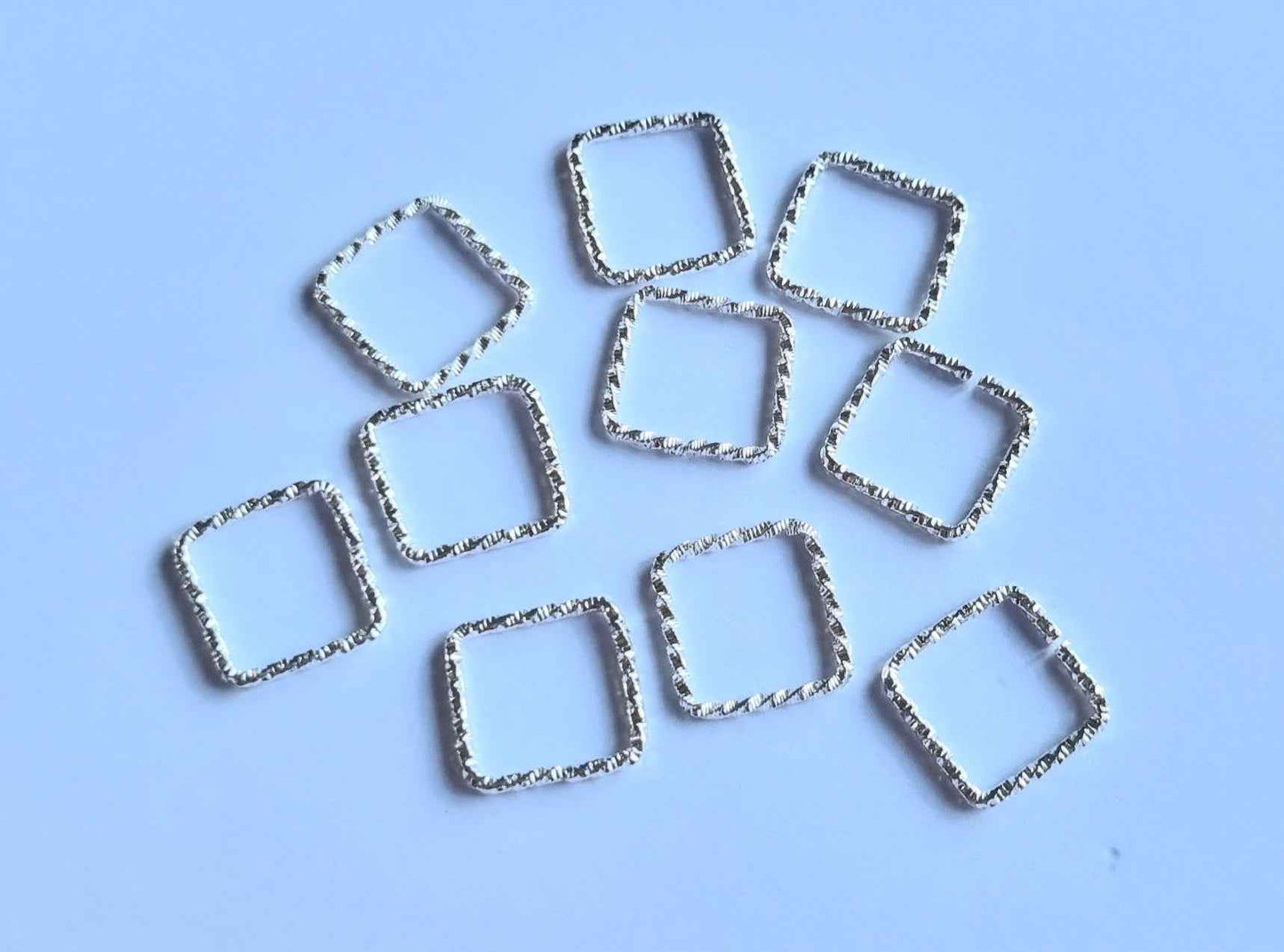Square Connector Charm 13mm & 15mm - 10 pcs,