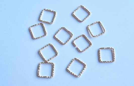 Square Connector Charm 13mm & 15mm - 10 pcs,